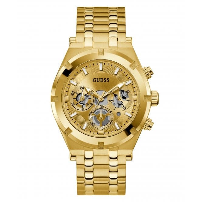 Guess Gents Continental Gold Tone Watch GW0260G4