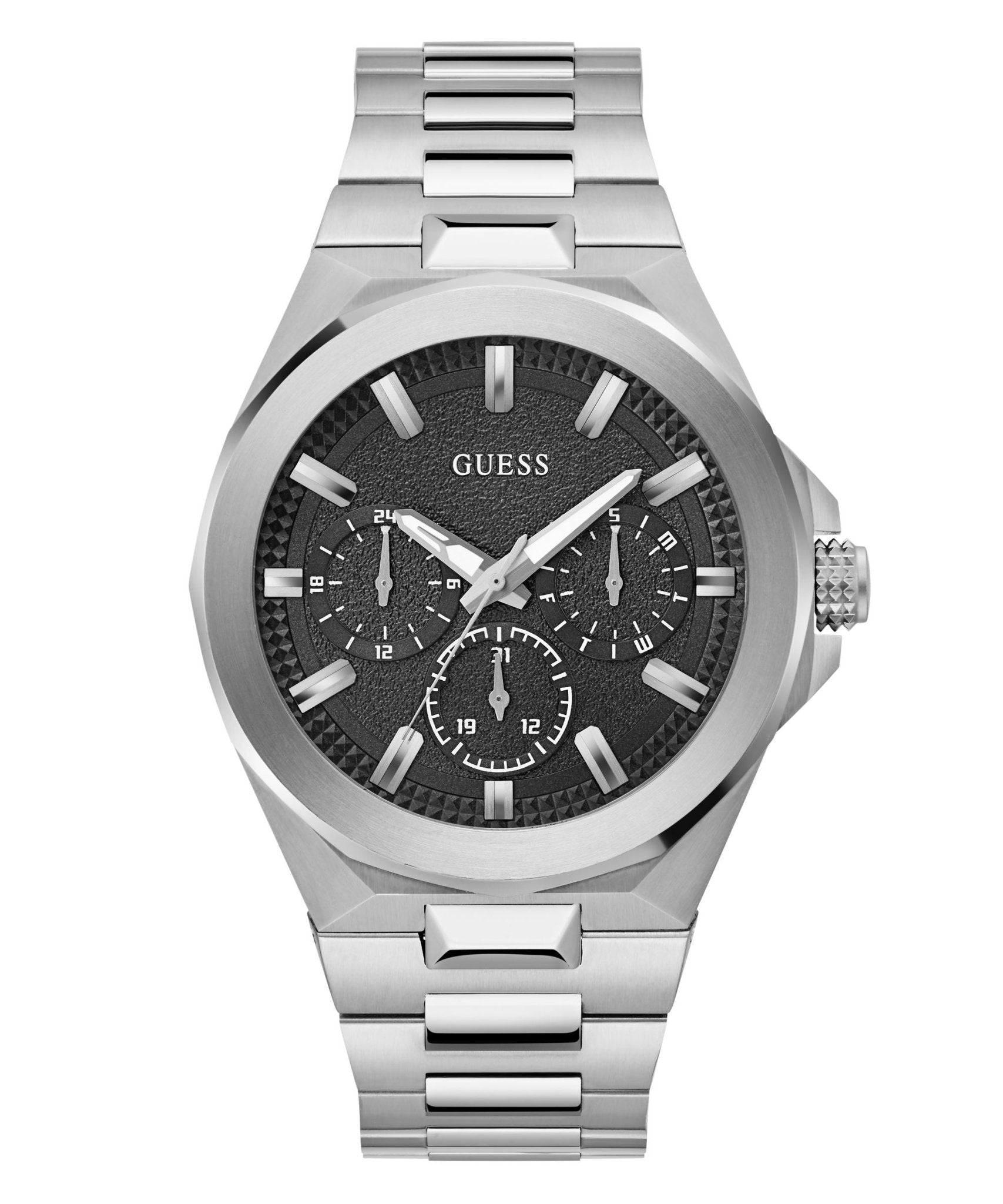 Guess Gents Dashboard Silver Tone Recycled Steel Watch GW0798G1