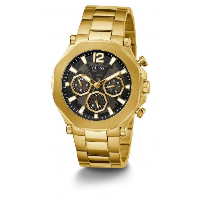 Gents Edge Stainless Steel Gold Watch GW0539G2