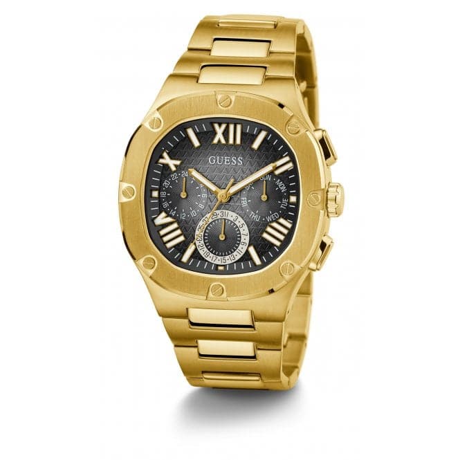 Guess Gents Headline Stainless Steel Gold Watch GW0572G2