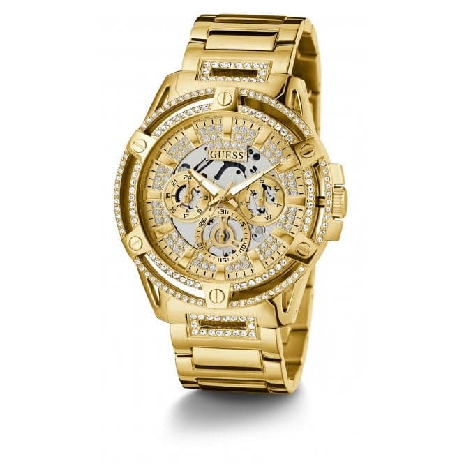 Guess Gents King Stainless Steel Gold Tone Watch GW0497G2