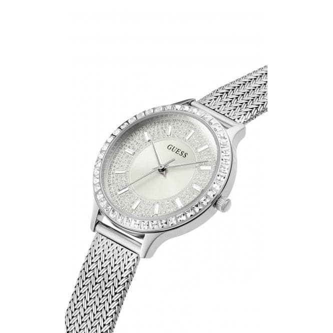 Guess Ladies Soiree Stainless Steel Mesh Silver Watch GW0402L1