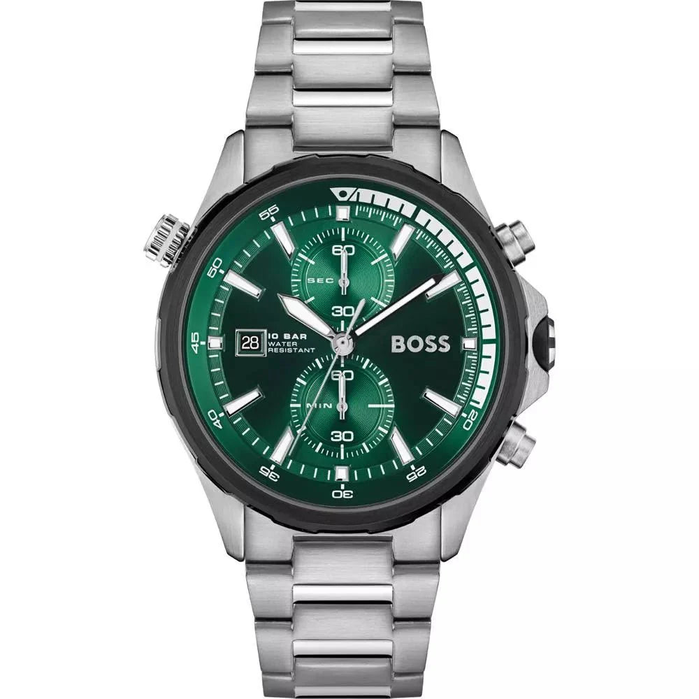 Hugo Boss Men's HB1513930 Chronograph Stainless Steel Watch with Green Dial