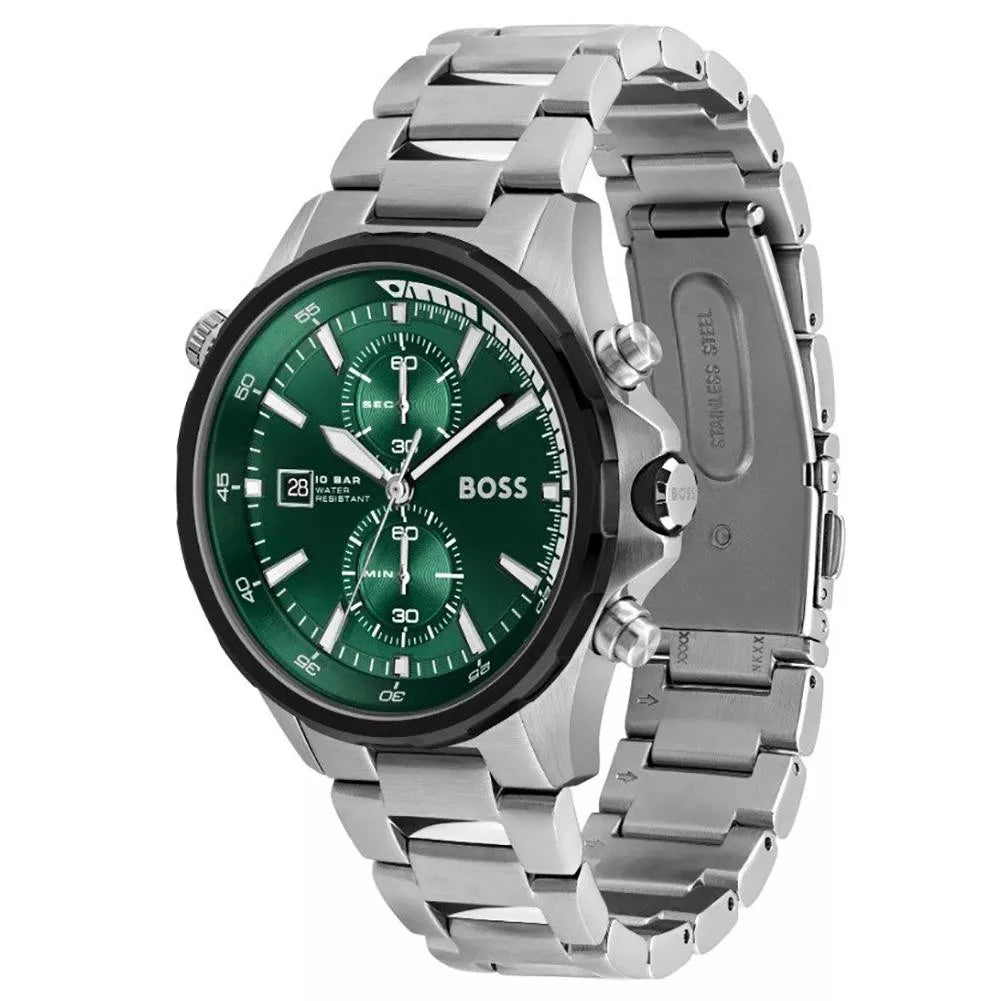 Hugo Boss Men's HB1513930 Chronograph Stainless Steel Watch with Green Dial