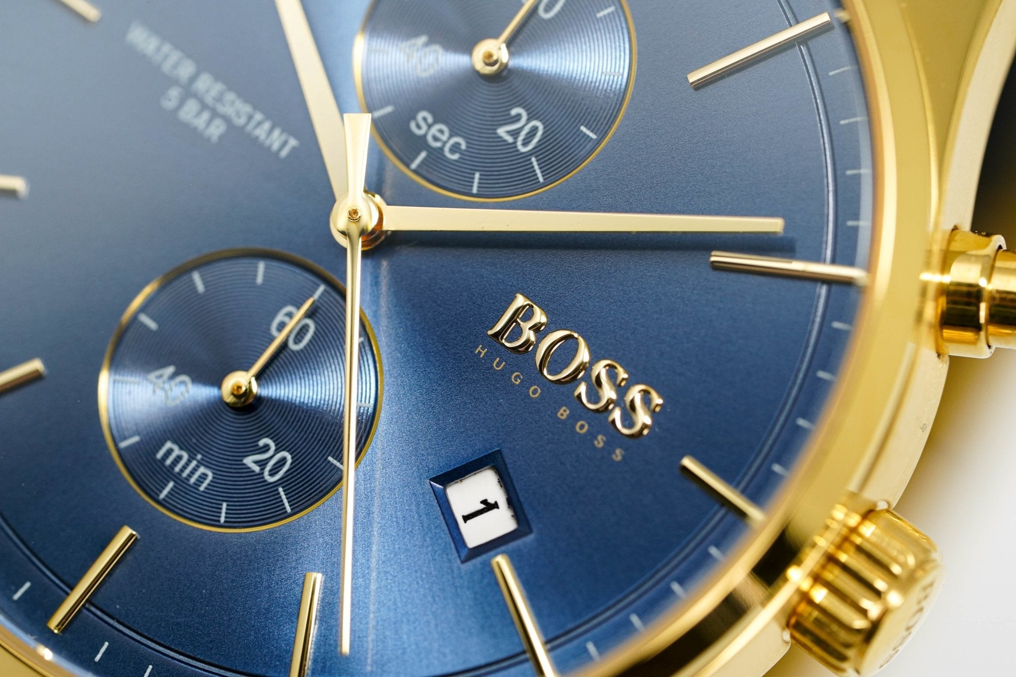 Hugo Boss Men's Watch Associate Yellow Gold Blue HB1513841