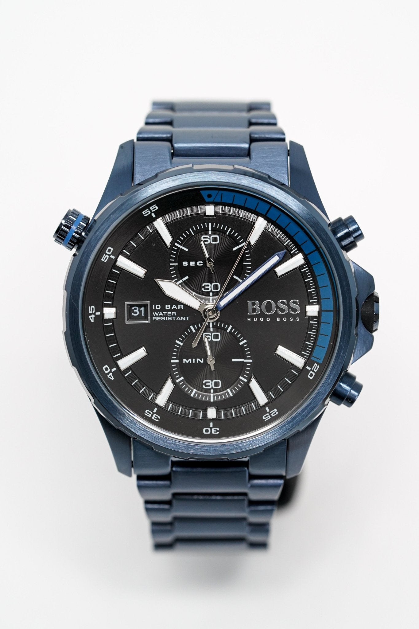 Hugo Boss Men's Watch Chronograph Globetrotter Blue PVD HB1513824