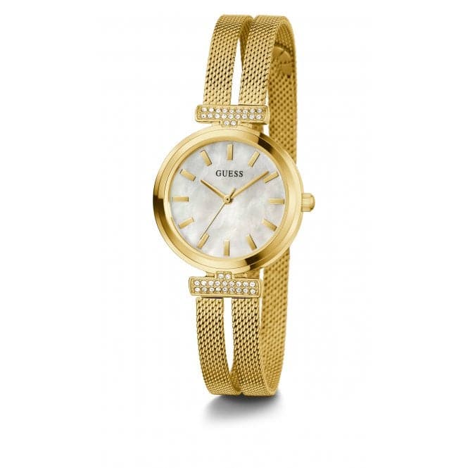 Ladies Array Stainless Steel Mesh Gold Tone Watch GW0471L2