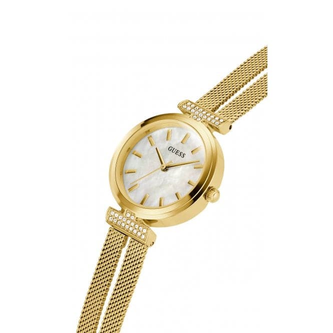 Ladies Array Stainless Steel Mesh Gold Tone Watch GW0471L2