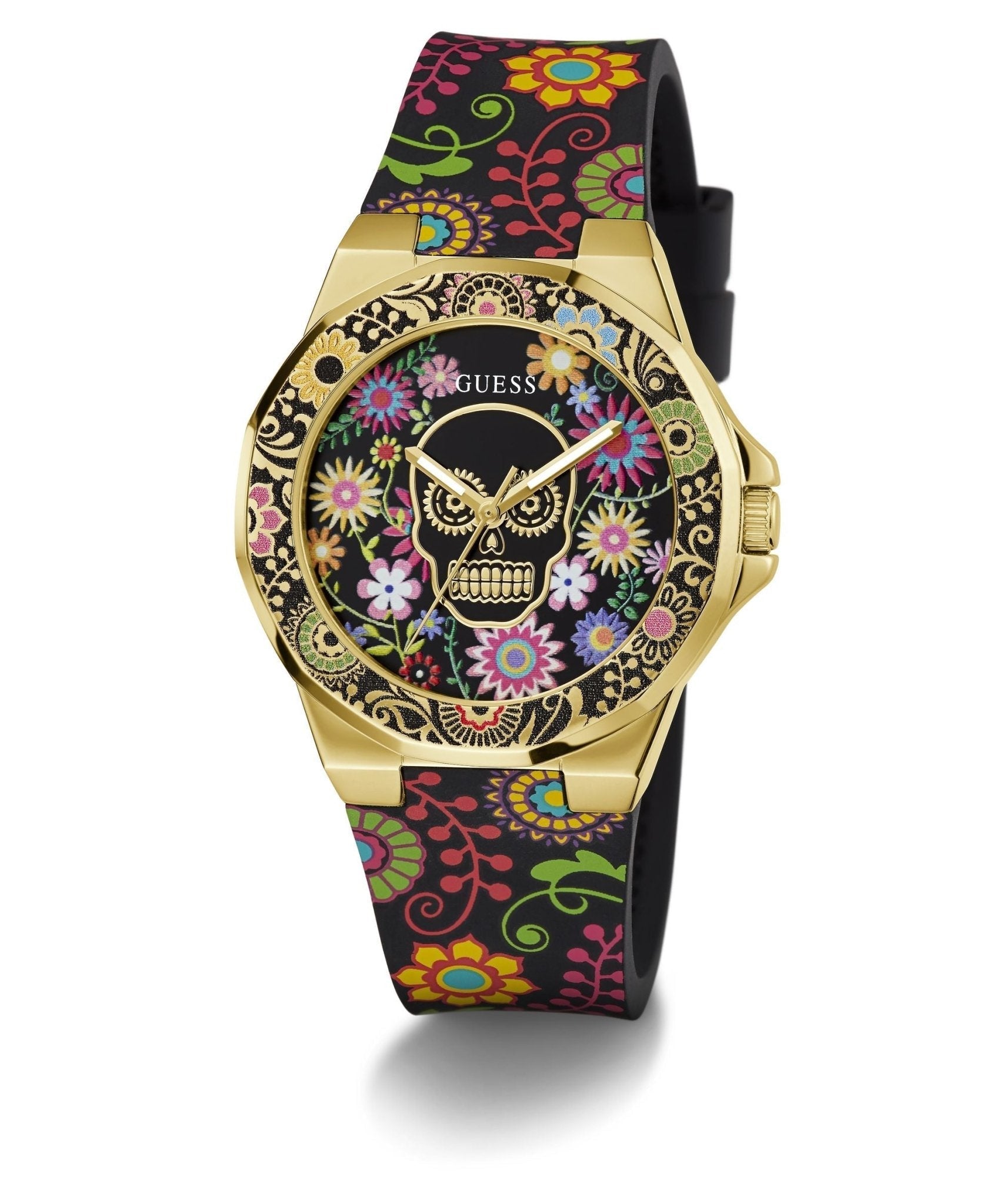 Guess Ladies Calaverta Gold Tone Silicone Watch GW0754L1