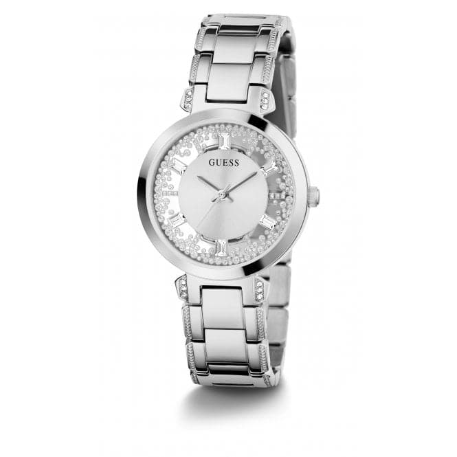 Ladies Crystal Clear Stainless Steel Silver Watch GW0470L1