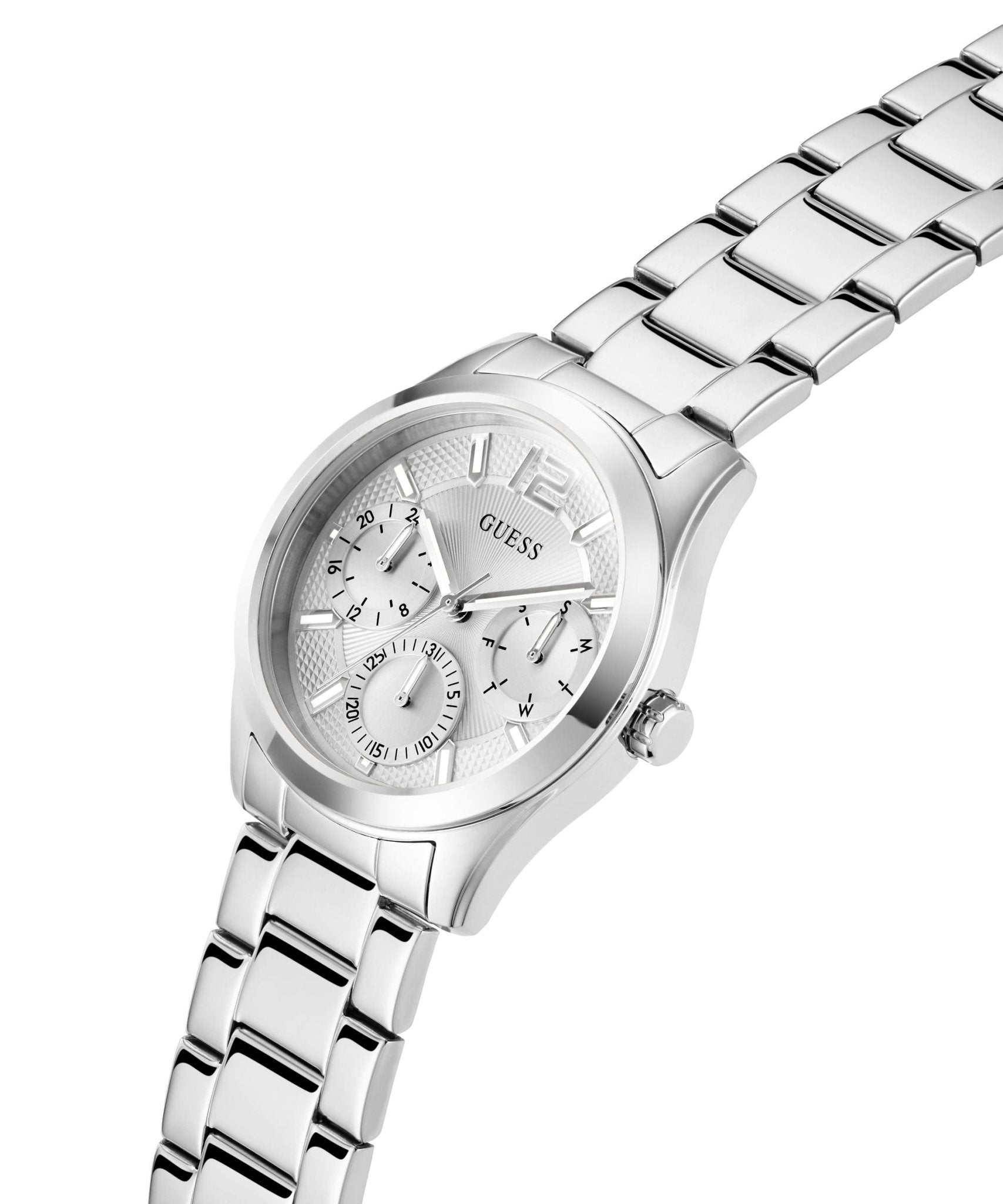 Guess Ladies Zoe Silver Tone Stainless Steel Watch GW0760L1