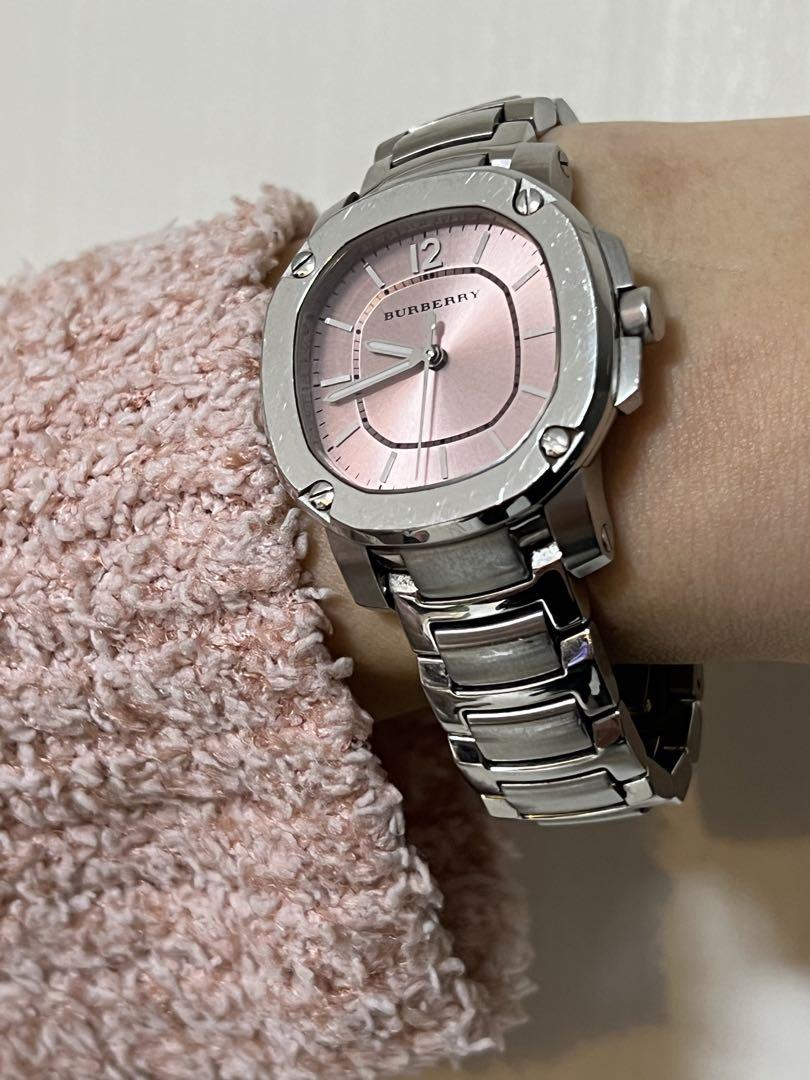 Burberry The Britain Pink Dial Silver Steel Strap Watch for Women - BBY1704