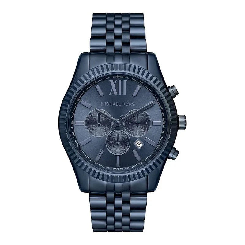 Michael Kors Men's Watch Lexington Chronograph 45mm Navy Blue MK8480