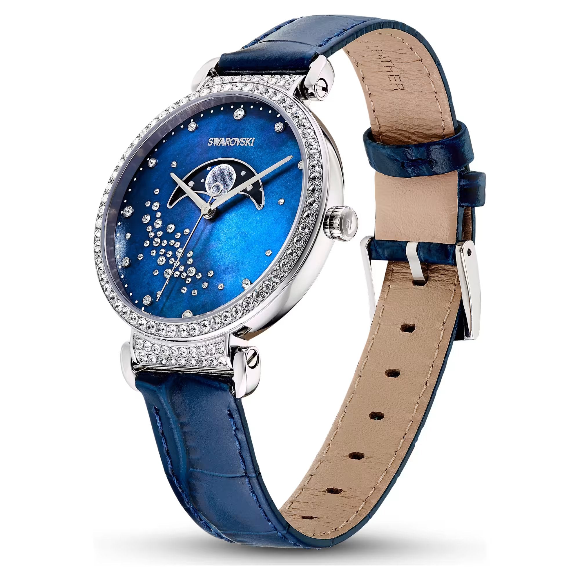 Swarovski Passage Moon Phase Ladies Blue Watch 5613320