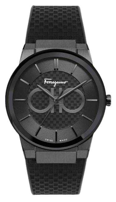 Salvatore Ferragamo Contemporary Sapphire Black Dial Black Silicone Strap Watch for Men - SFHP00320