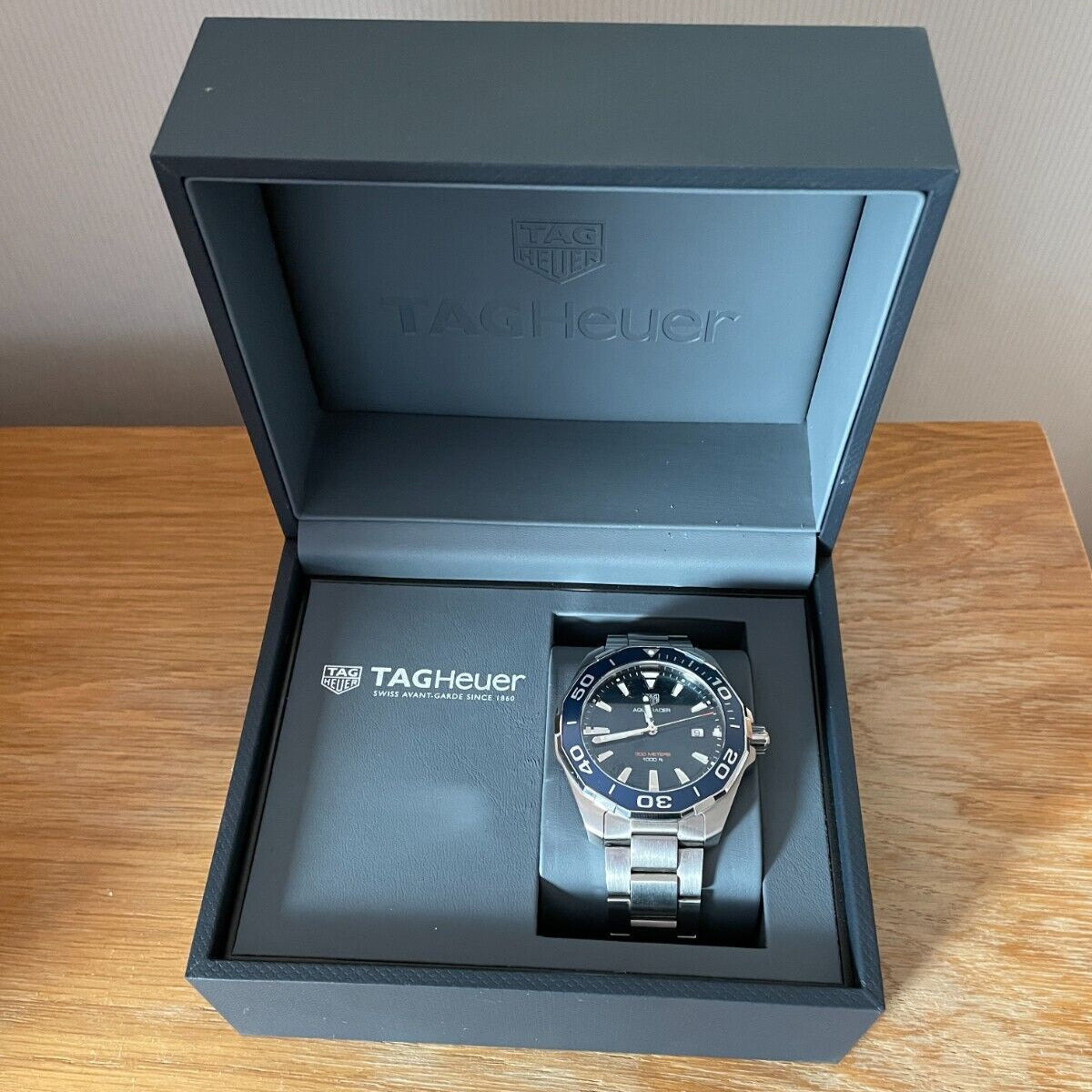 Tag Heuer Aquaracer Blue Dial Silver Steel Strap Watch for Men - WAY101C.BA0746