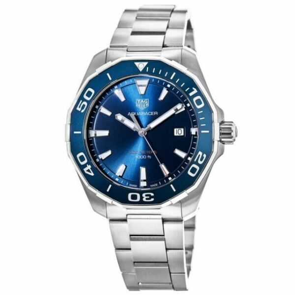Tag Heuer Aquaracer Blue Dial Silver Steel Strap Watch for Men - WAY101C.BA0746