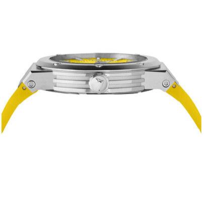 Salvatore Ferragamo F-80 Quartz Yellow Dial Yellow Rubber Strap Watch for Men - SFHY01222