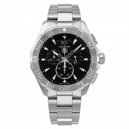 Tag Heuer Aquaracer Chronograph Black Dial Silver Steel Strap Watch for Men - CAY1110.BA0927