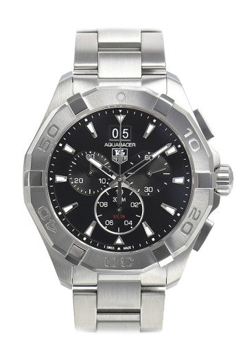 Tag Heuer Aquaracer Chronograph Black Dial Silver Steel Strap Watch for Men - CAY1110.BA0927