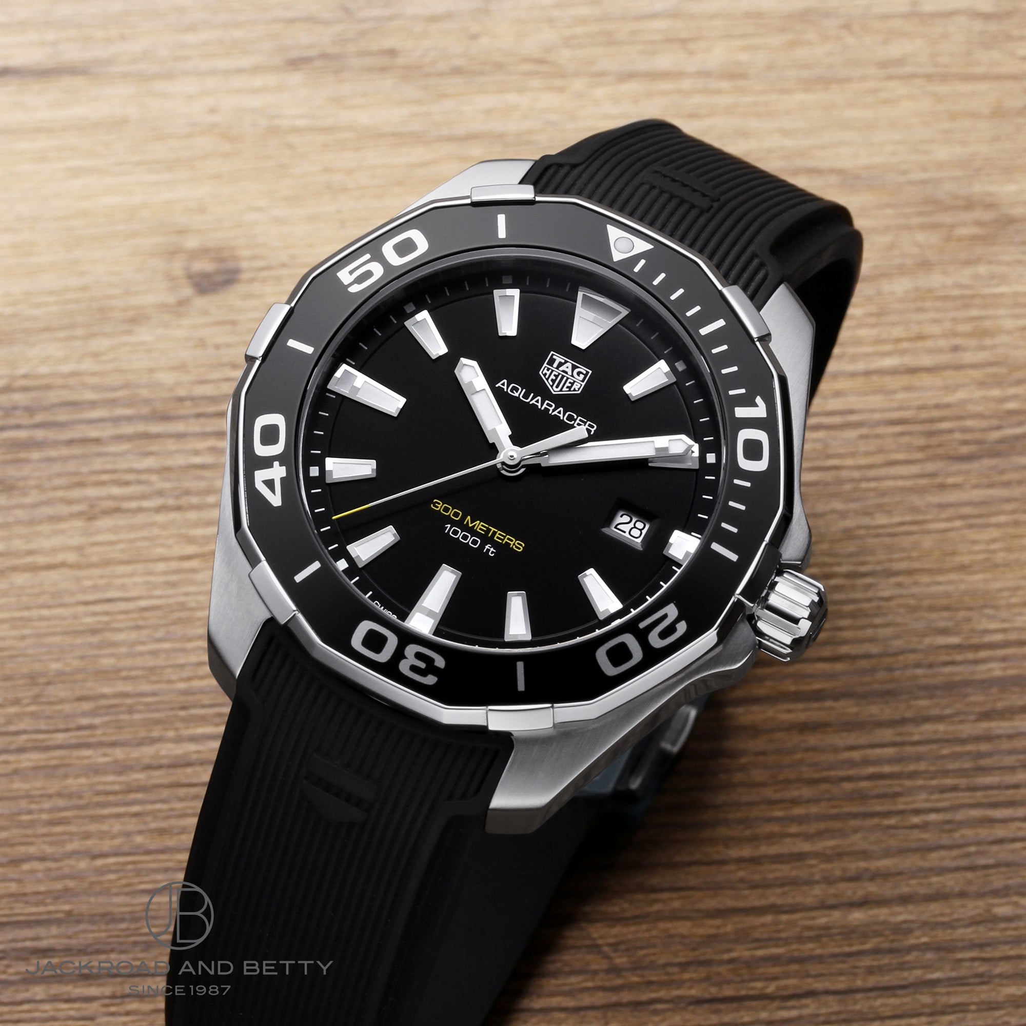 Tag Heuer Aquaracer Quartz Black Dial Black Rubber Strap Watch for Men -  WAY101A.FT6141