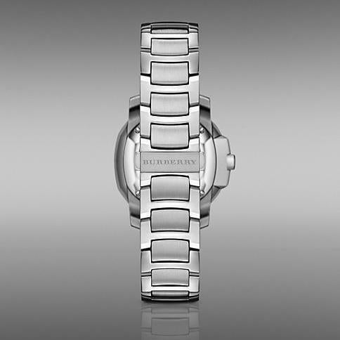 Burberry The Britain Diamonds Mother of Pearl Dial Silver Steel Strap Watch for Women - BBY1804