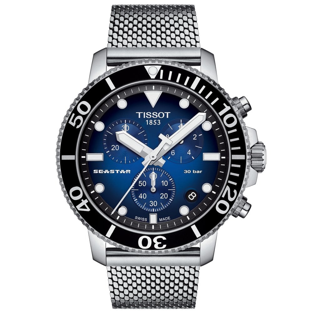 Tissot Seastar 1000 Chronograph Men's Graded Blue Watch T1204171104102