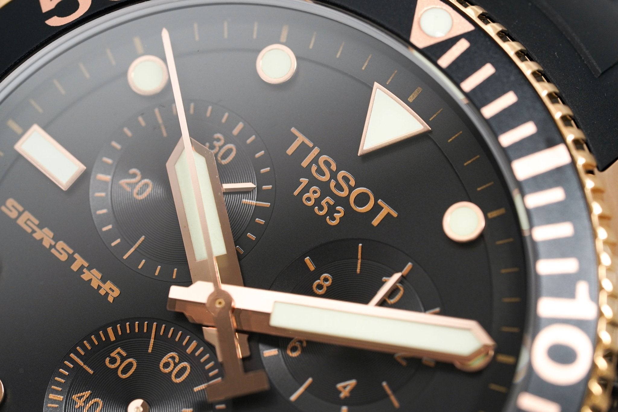 Tissot Chronograph Watch SEASTAR 1000 Rose Gold T1204173705100