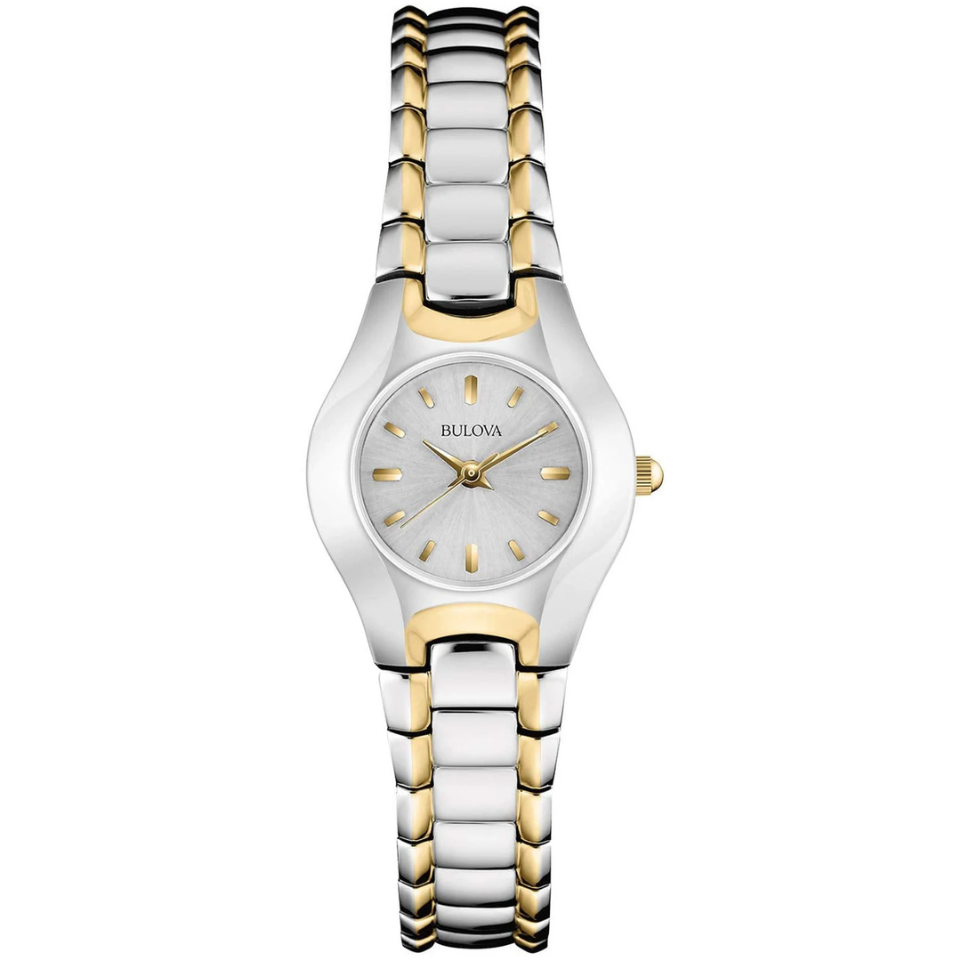 Bulova Classic White Dial Two Tone Steel Strap Watch for Women - 98T84