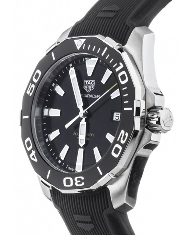 Tag Heuer Aquaracer Black Dial Black Rubber Strap Watch for Men - WAY111A.FT6151