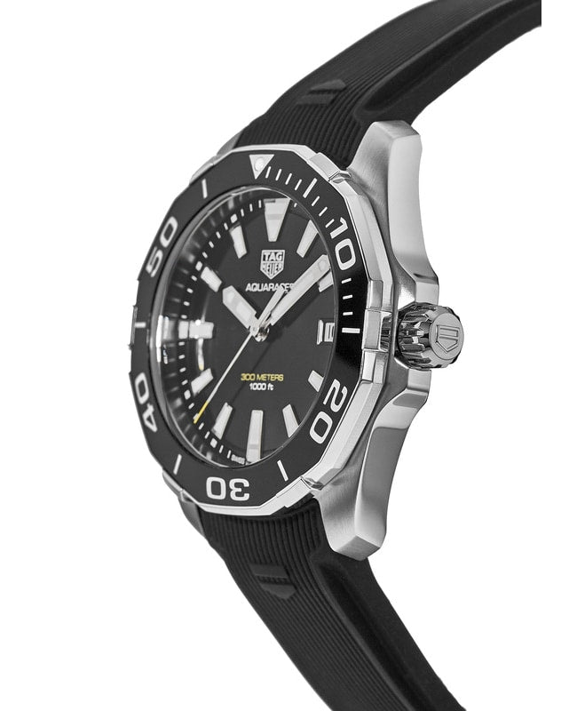 Tag Heuer Aquaracer Black Dial Black Rubber Strap Watch for Men - WAY111A.FT6151